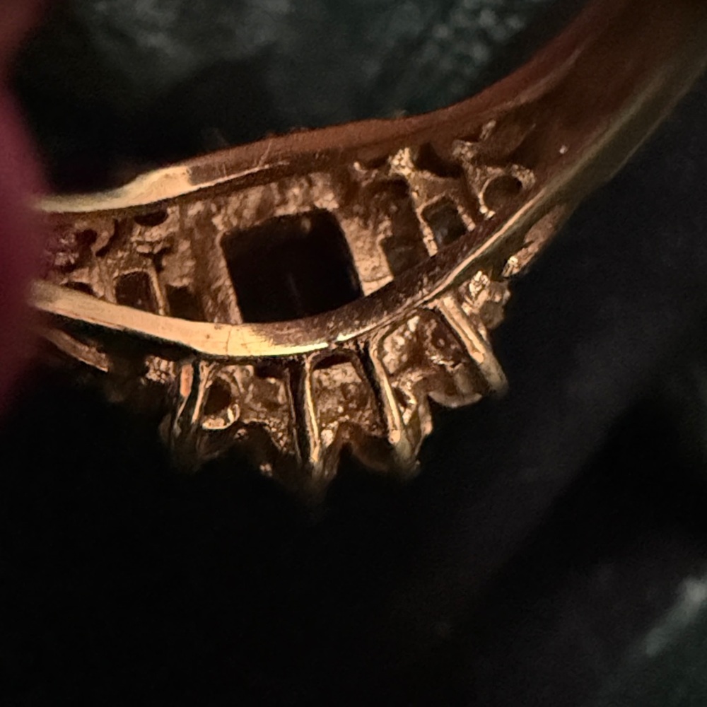 Gold Ring With Deep Red Lab Created Ruby And Cz S… - image 4